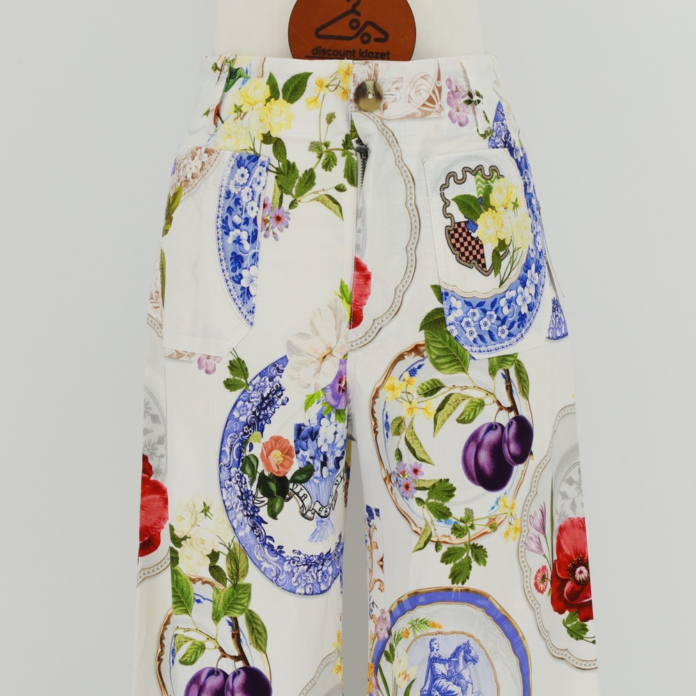 Maeve Anthropologie The Colette Crop Wide Leg Pants Size 26 Magic Fabric Artsy - Picture 4 of 10